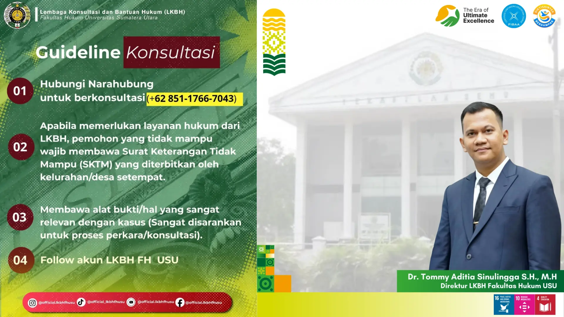 LKBH FH USU Selenggarakan Layanan Konsultasi dan Bantuan Hukum sebagai Wujud Komitmen terhadap Akses Keadilan Masyarakat